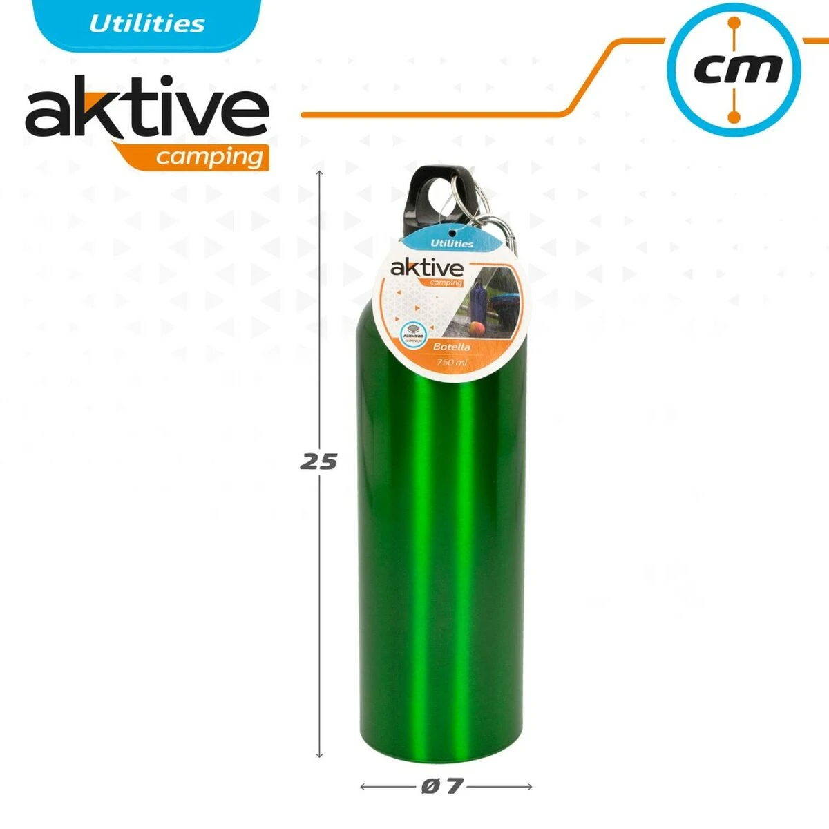 Green Aktive camping bottle, 750ml