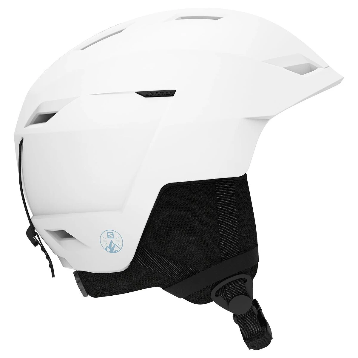 A white ski helmet