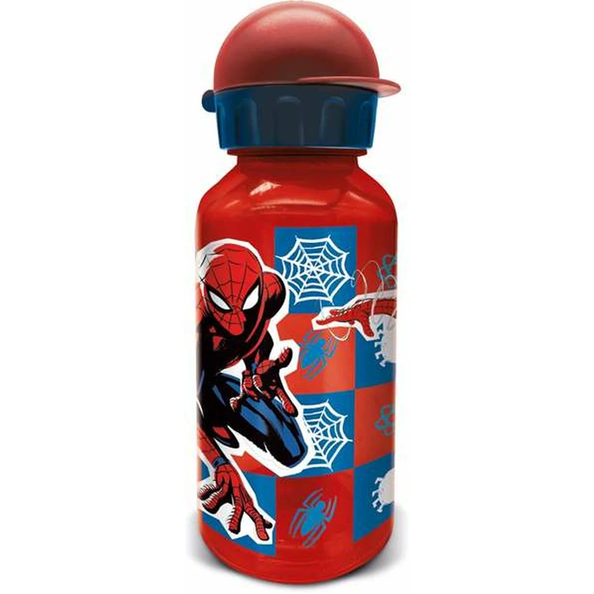 Red Spider-Man themed water bottle